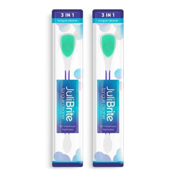 JuliBrite Tongue Cleaner 2-Pack (Green)