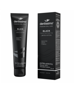 Dentissimo Black Extra Whitening Toothpaste against cavities bright smile natural fluorid